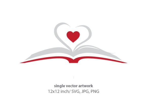 Book and Heart Logo Icon: A Versatile Vector Asset for Creative Design