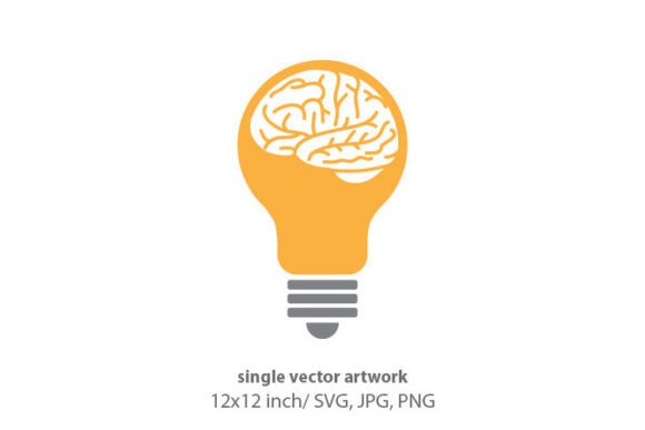 Brain with Bulb Vector Clipart for Creative Projects