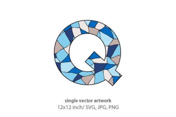 Evaluating the Stained Glass Pattern Inside Letter Q for Design Projects