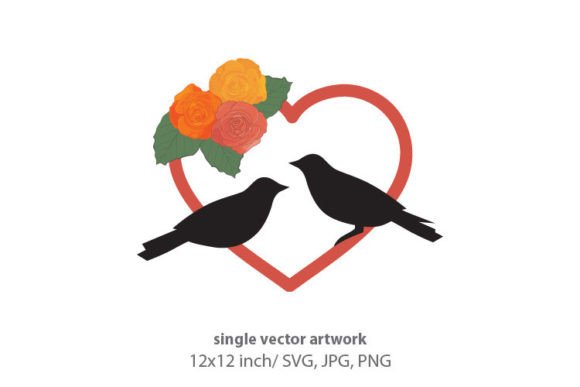 Heart with Birds: Elevating Digital Design with Versatile Vector Art