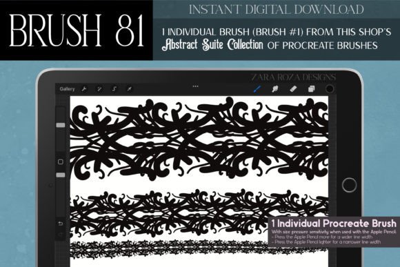 Procreate Brush 81 β Abstract Suite: Elevating Digital Art with Victorian-Inspired Lines