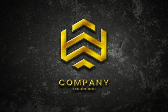 Realistic Logo Mockup Luxury Gold