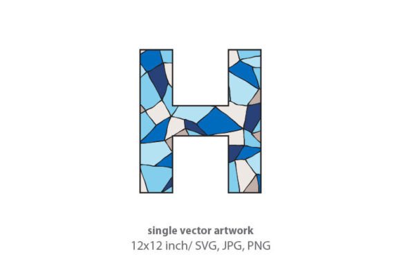 Stained Glass Pattern Inside Letter H