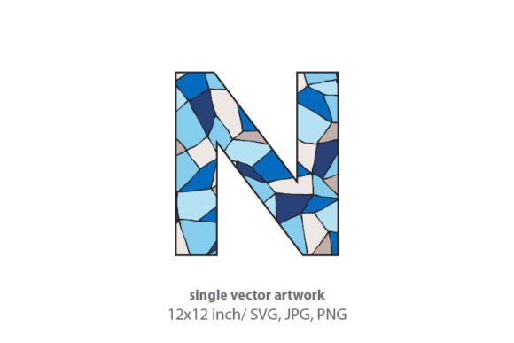 Stained Glass Pattern Inside Letter N: A Creative Asset for Modern Design