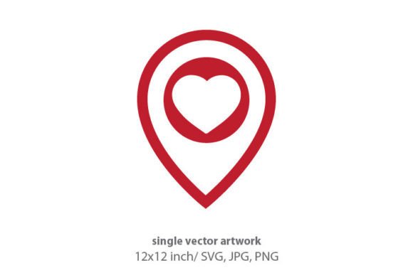 Strategic Visual Positioning with the Red Heart Inside Location Pin Icon