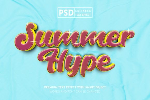 Summer Hype 3D Gold Text Effect
