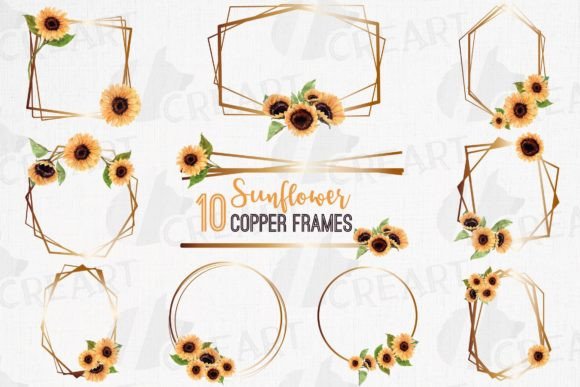 Sunflower Geometric Copper Frame Design Guide