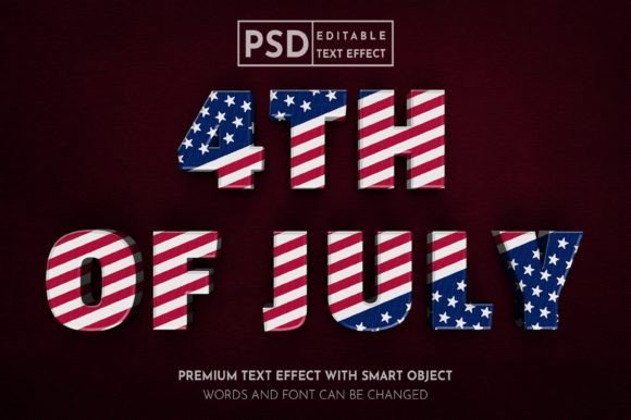 USA Independence Day Text Effect: Elevating Patriotic Design with Editable Photoshop Assets