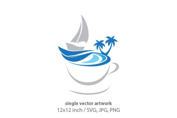 Yacht Coffee Icon Vector Art